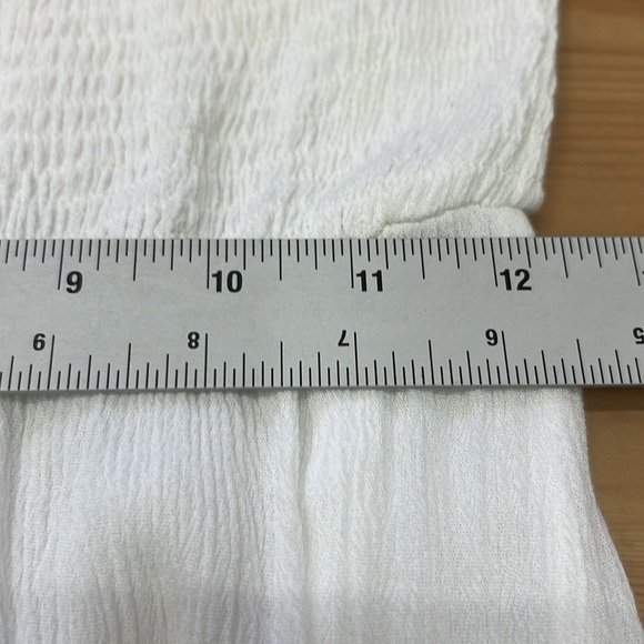 Simplee Tiered Maxi Dress Size S White 100% Cotton Elastic Smocked Top Lace Trim - Picture 11 of 11